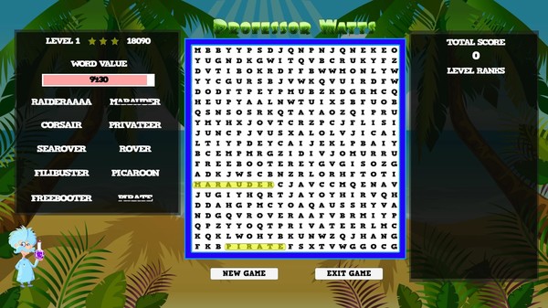 Professor Watts Word Search: Pirates Life minimum requirements