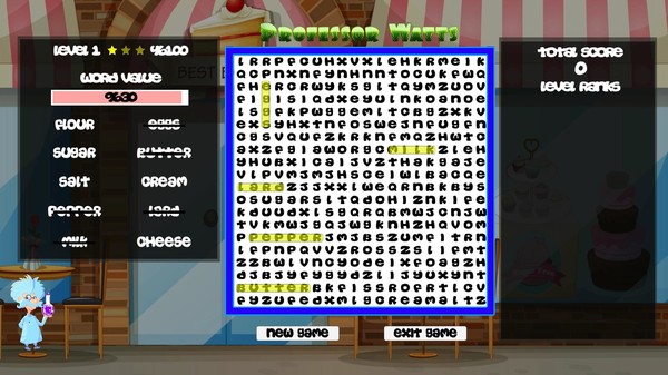 Professor Watts Word Search: Yummy Foods game for Linux 1