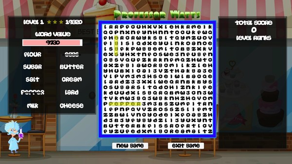 Professor Watts Word Search: Yummy Foods game for windows Pc 1