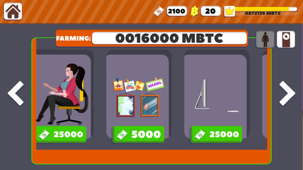 Скриншот из Bitcoin Mining Tycoon