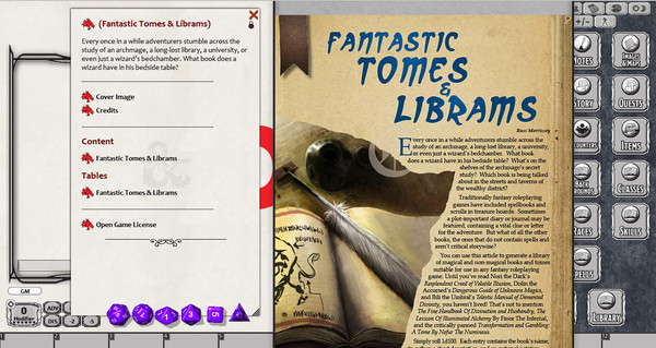 Скриншот из Fantasy Grounds - En5ider: Fantastic Tomes & Librams (5E)