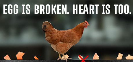 egg is broken. heart is too. cover art