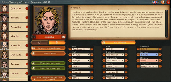 Spire of Sorcery – Character Generator / 角色生成器-游戏截图