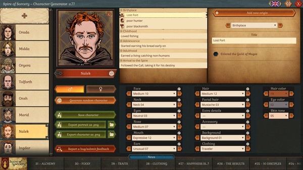 Spire of Sorcery – Character Generatorfor windows and Linux 1