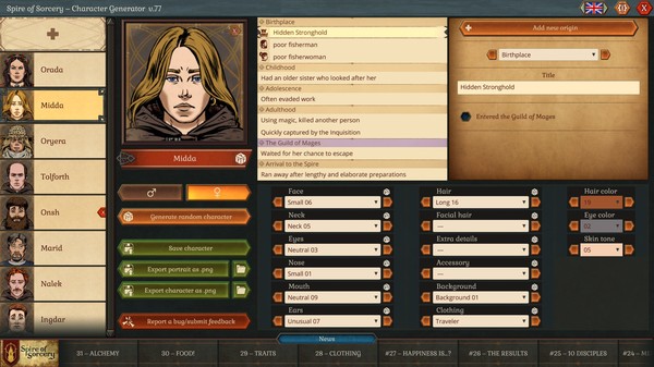 Spire of Sorcery – Character Generator for linux