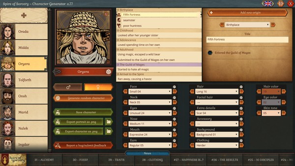 Spire of Sorcery – Character Generator / 角色生成器 screenshot