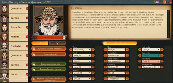Spire of Sorcery – Character Generator / 角色生成器-游戏截图