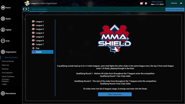 Скриншот из MMA Team Manager