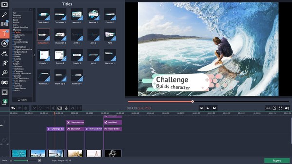 Скриншот из Movavi Video Editor Plus - Fitness Set