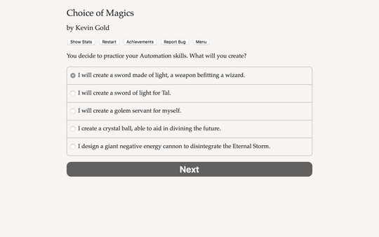 Choice of Magics