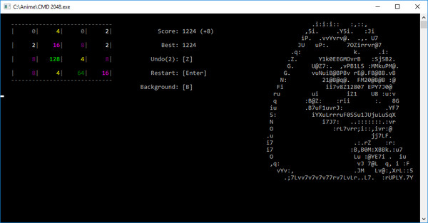 Скриншот из CMD 2048