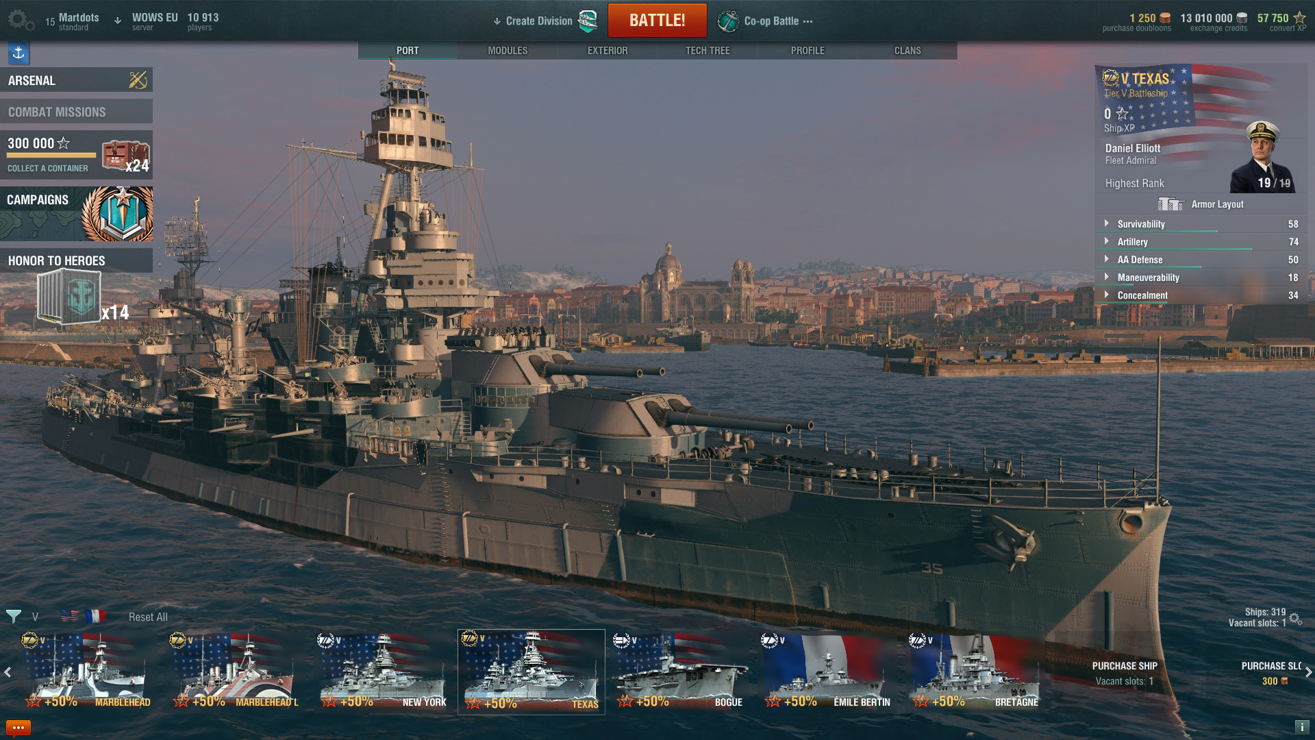 uss texas world of warships review