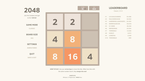 2048 recommended requirements