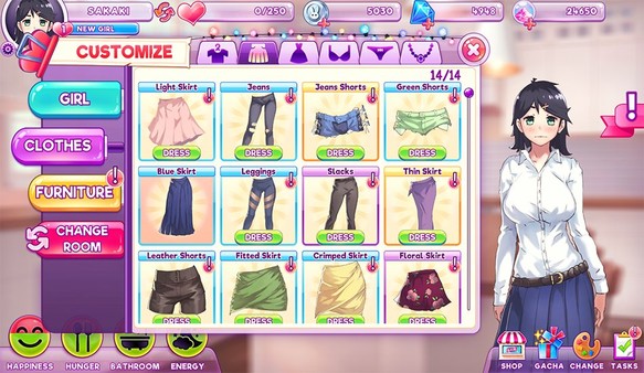 Pocket Waifu game for Linux 1