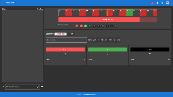 x2Roulette game for Linux 1