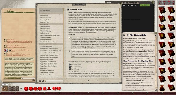 Скриншот из Fantasy Grounds - The Haunting (CoC7E)