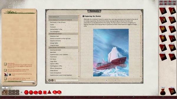Скриншот из Fantasy Grounds - The Derelict (CoC7E)