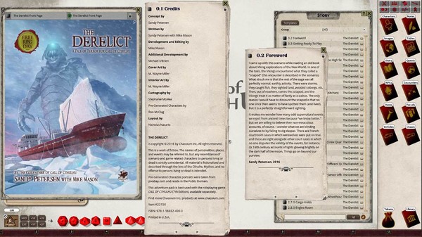 Скриншот из Fantasy Grounds - The Derelict (CoC7E)