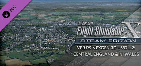 FSX Steam Edition: VFR Real Scenery NexGen 3D - Vol. 2: Central England and North Wales Add-On cover art