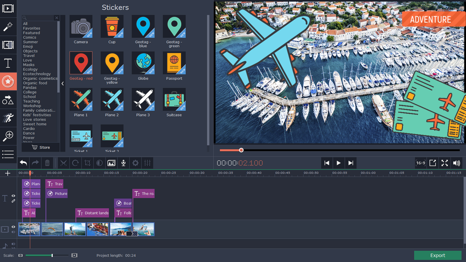 movavi video editor plus animation speed