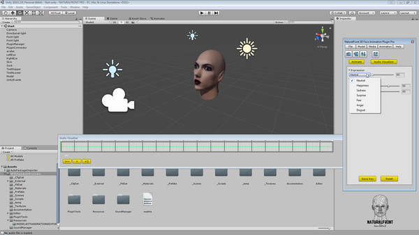 Скриншот из NaturalFront 3D Face Animation Unity Plugin Pro