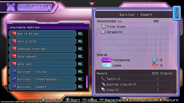 KHAiHOM.com - Hyperdimension Neptunia Re;Birth1 Survival Mode / サバイバルモード / 生存模式