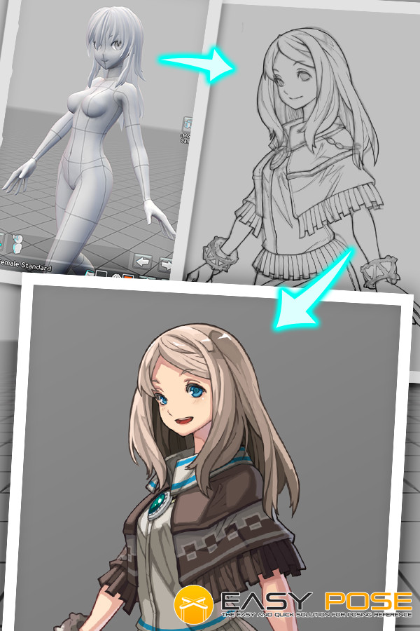 Steam portrait for Easy Pose.