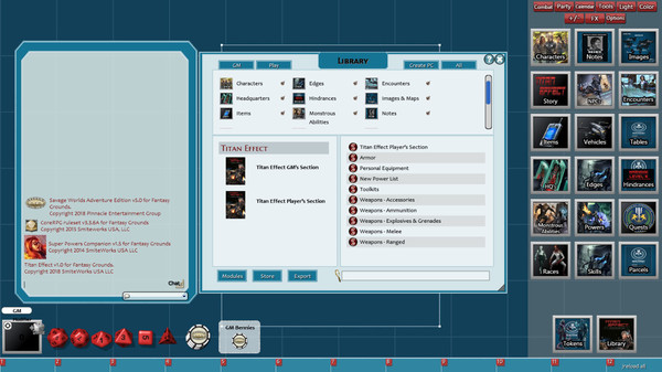 Скриншот из Fantasy Grounds - Titan Effect (Savage Worlds)