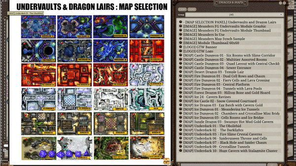 Скриншот из Fantasy Grounds - Meanders Map Pack: Undervaults & Dragon Lairs (Map Pack)