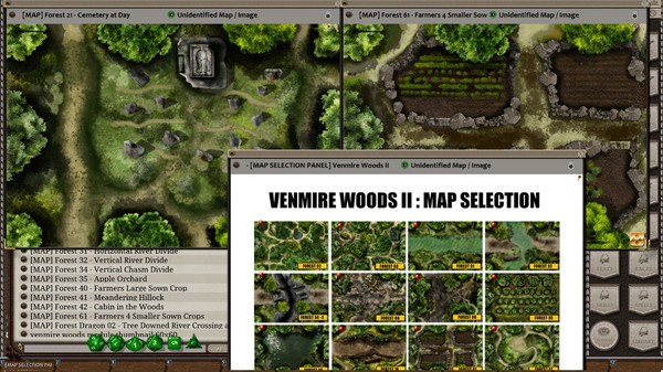 Скриншот из Fantasy Grounds - Meanders Map Pack: Venmire Woods II (Map Pack)