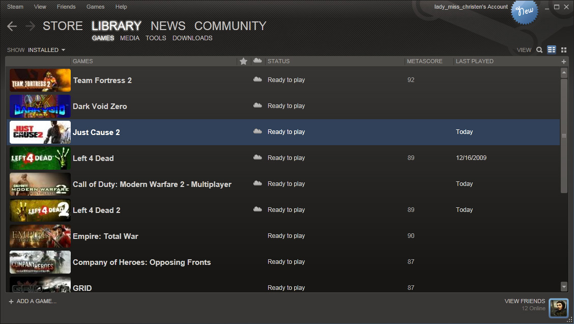 Steam library looks weird, the games list is black and main panel mostly  empty : r/Steam