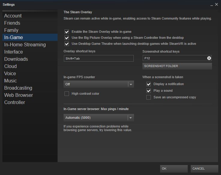 enable steam overlay