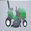 Play with green lawnmower