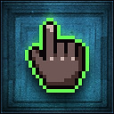 Icon for With her finger and her thumb
