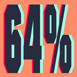 64%