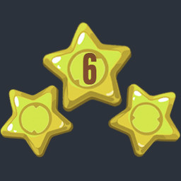 3 stars in six levels