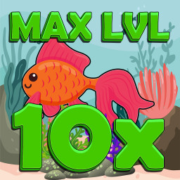 Reach the maximum level for 10 fish and keep them alive