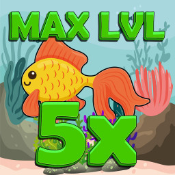 Reach the maximum level for 5 fish and keep them alive