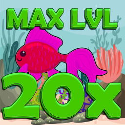 Reach the maximum level for 20 fish and keep them alive