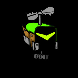 Flying green bot