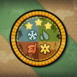 Seasonality: Expert achievement icon for Cozy Grove: Camp Spirit