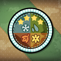Seasonality: Elite achievement icon for Cozy Grove: Camp Spirit