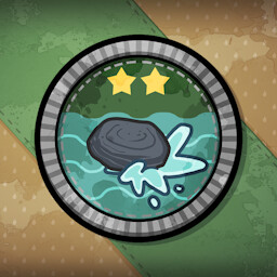 Water Ricochet: Intermediate achievement icon for Cozy Grove: Camp Spirit