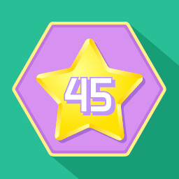 Get 45 stars (hexagon grid)