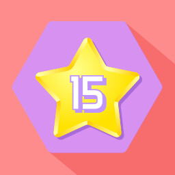 Get 15 stars (hexagon grid)