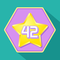 Get 42 stars (hexagon grid)