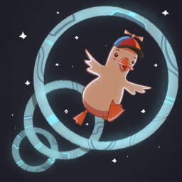 Waddling in space achievement icon for Dodo Duckie