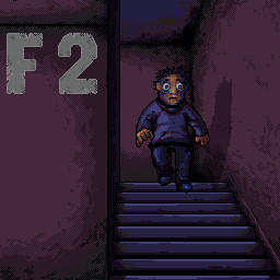 Down the stairs
