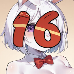 16 level completed achievement icon for Hentai Furry Bunny