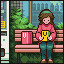 Icon for Relaxing on a bench near a store